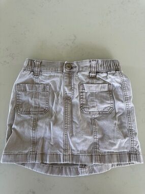 Girls Light Beige Cotton Skort with Front Pockets